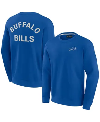 Men's and Women's Fanatics Signature Royal Buffalo Bills Super Soft Pullover Crew Sweatshirt