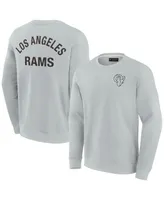 Men's and Women's Fanatics Signature Gray Los Angeles Rams Super Soft Pullover Crew Sweatshirt