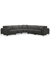 Closeout! Adney 5-Pc. Power Recliner Fabric Sectional Sofa, Created for Macy's