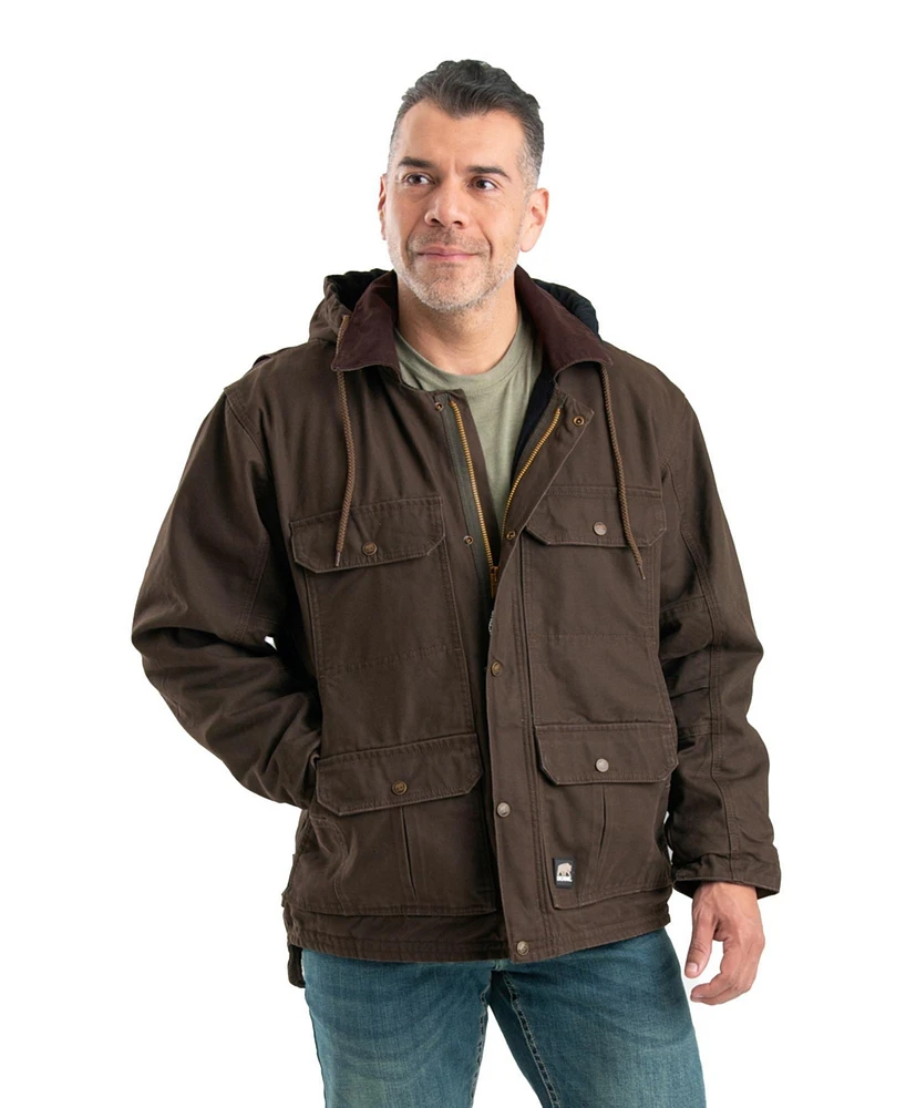 Berne Men's Heartland Washed Duck Zip-Off Hooded Coat