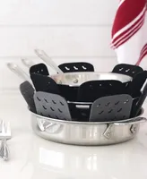 All-Clad Polyester Silicone 6 Piece Cookware Protectors, Silicone Grip, Dish Drying Mat Set