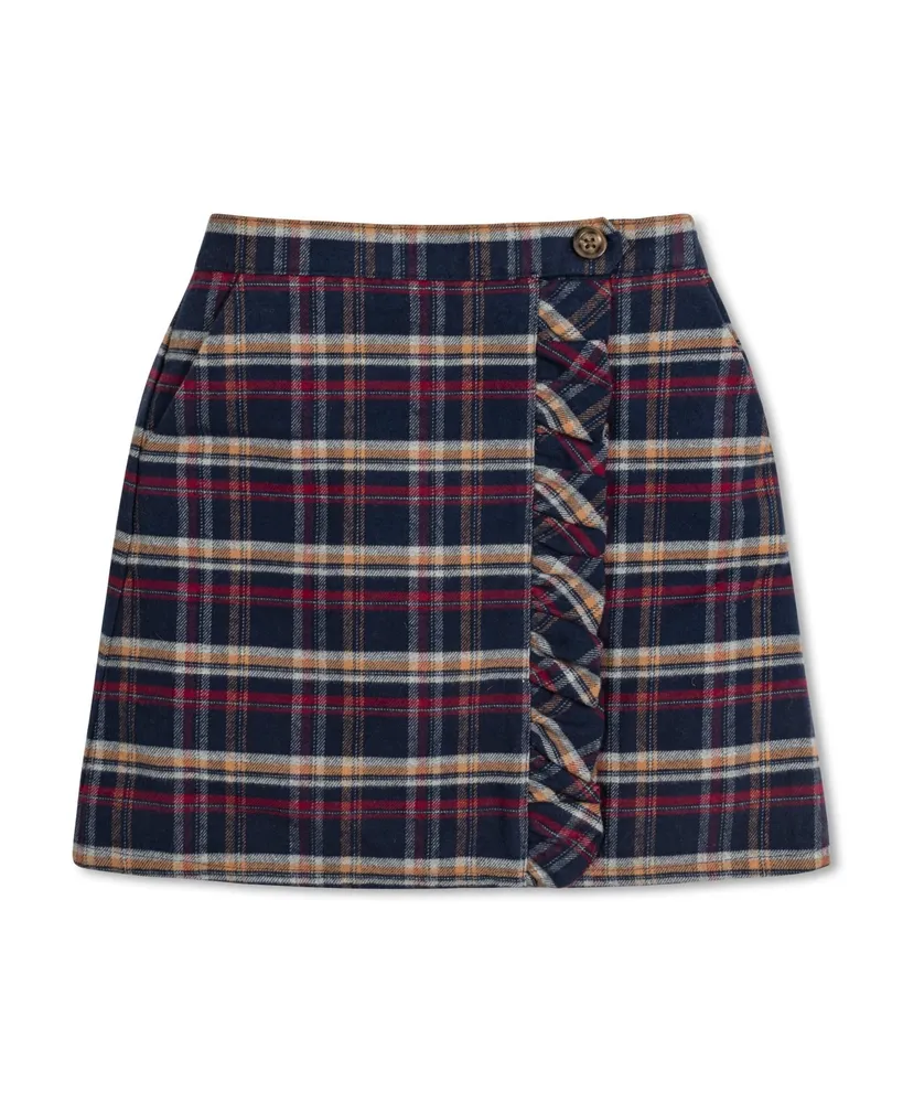 Hope & Henry Big Girls Flannel Pull-On Ruffle Skirt