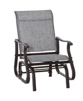 Outsunny Outdoor Swing Glider Chair, Patio Mesh Rocking Chair with Steel Frame for Backyard, Garden and Porch, Grey
