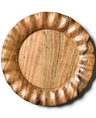 Coton Colors Fundamental Wood Ruffle Platter 13''