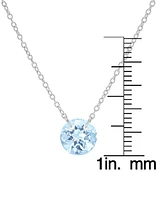 Blue Topaz Solitaire 18" Pendant Necklace (2-1/3 ct. t.w.) in Sterling Silver