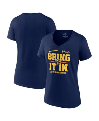 Women's Fanatics Navy Denver Nuggets 2023 Nba Finals Champions Half Court Hometown Originals Plus V-Neck T-shirt