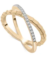 Audrey by Aurate Diamond Crossover Ring (1/10 ct. t.w.) Gold Vermeil, Created for Macy's