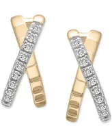 Audrey by Aurate Diamond Crossover Small Hoop Earrings (1/10 ct. t.w.) in Gold Vermeil, Created for Macy's