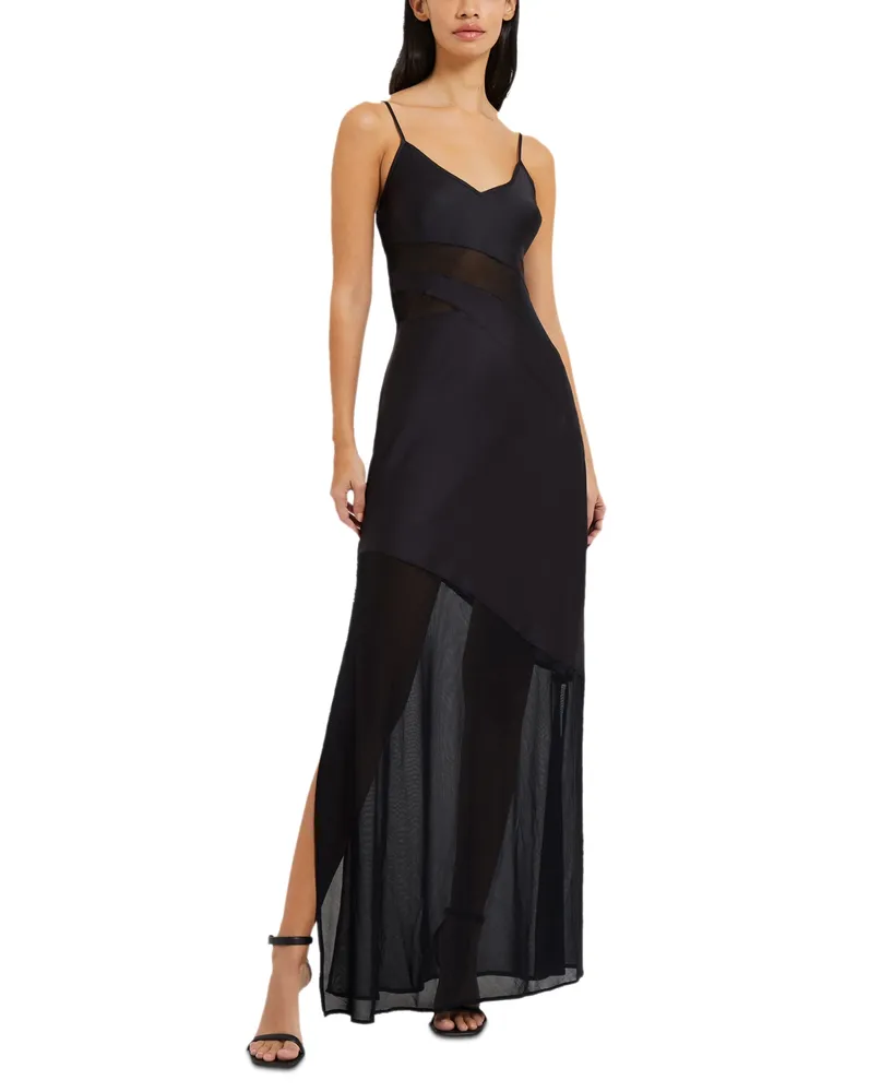 Asymmetrical dress with side slit