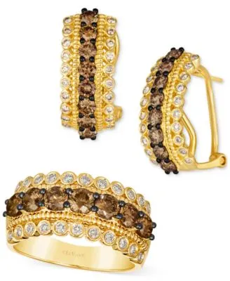Le Vian Chocolate Nude Diamond Multirow Ring Earring Collection In 14k Gold