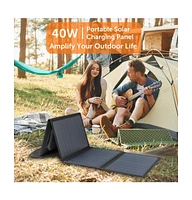 Portable Solar Panel, 40W Charge Capacity, Durable, Foldable and Easy to Carry