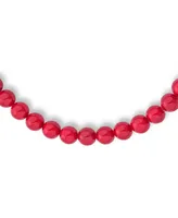 Bling Jewelry Plain Simple Smooth Classic Red Synthetic Calcite Round 10MM Bead Strand Necklace Silver Plated Clasp