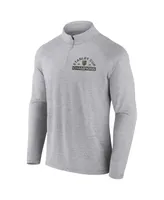 Men's Fanatics Heather Gray Vegas Golden Knights 2023 Stanley Cup Champions Striated Quarter-Zip Pullover Top