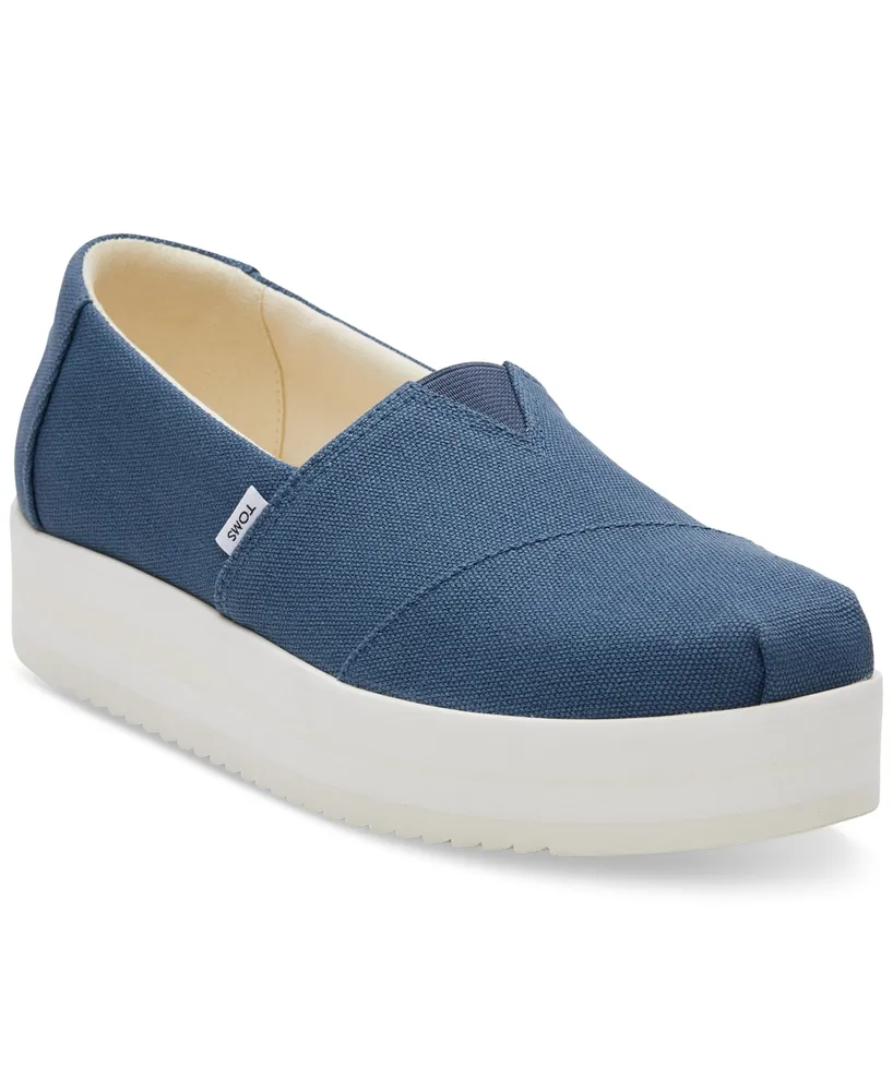 Toms Women's Alpargata Canvas Slip On Platform Flats