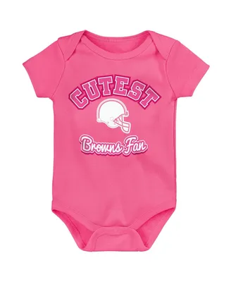 Girls Newborn and Infant Pink Cleveland Browns Cutest Fan Bodysuit