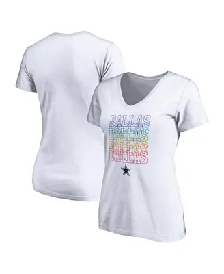 Women's Fanatics White Dallas Cowboys City Pride V-Neck T-shirt