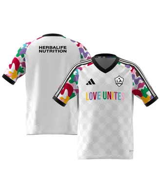 Big Boys adidas White La Galaxy 2023 Pride Pre-Match Top