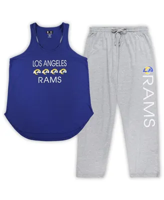 Women's Concepts Sport Royal, Heather Gray Los Angeles Rams Plus Meter Tank Top and Pants Sleep Set