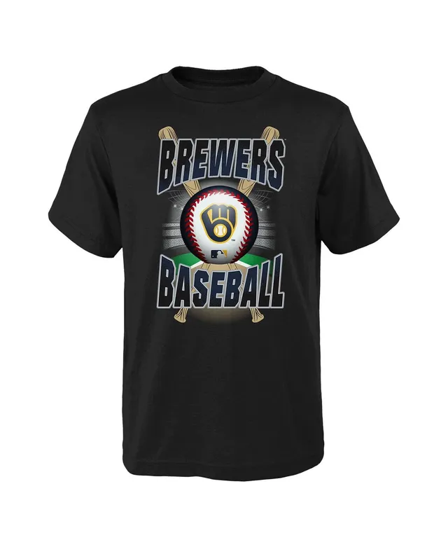 Youth Nike Black Milwaukee Brewers Nickname Skyline T-Shirt