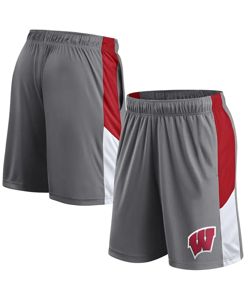 Women's Under Armour Heathered Black Wisconsin Badgers Performance Cotton  Shorts