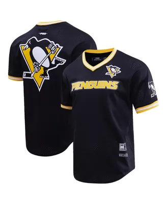 Men's Pro Standard Black Pittsburgh Penguins Classic Mesh V-Neck T-shirt