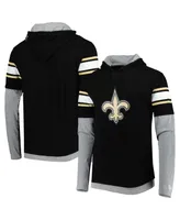 Men's New Era Black New Orleans Saints Long Sleeve Hoodie T-shirt