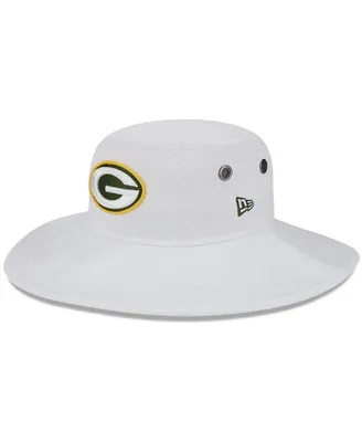 Men's New Era White Green Bay Packers 2023 Nfl Training Camp Panama Bucket Hat