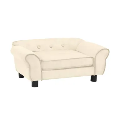 vidaXL Dog Sofa Cream 28.3"x17.7"x11.8" Plush