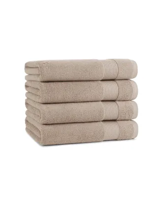 Arkwright Home Host and Bath Towels (4 Pack), Solid Color Options, 27x54 in, Double Stitched Edges, 600 Gsm, Soft Ringspun Cotton