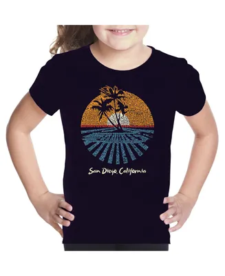 Big Girl's Word Art T-shirt - Cities San Diego