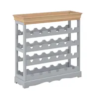 vidaXL Wine Cabinet Gray 27.6"x8.9"x27.8" Mdf