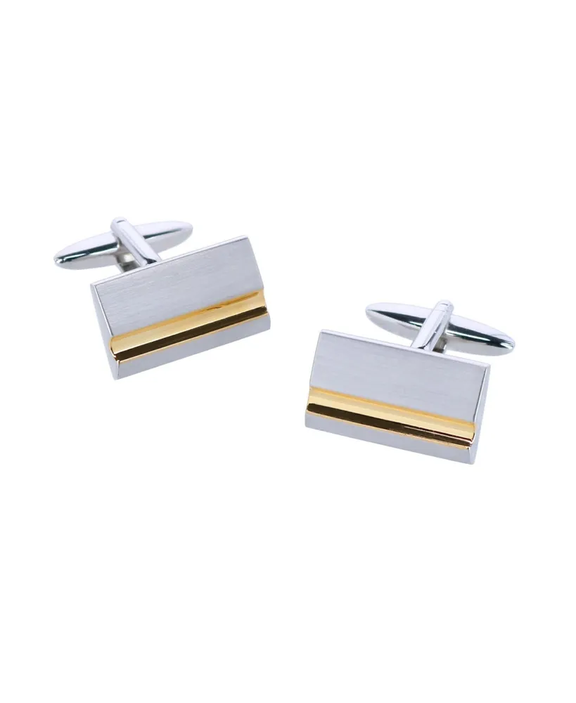 Trafalgar Stately Shiny Gold and Brushed Rhodium Cufflinks