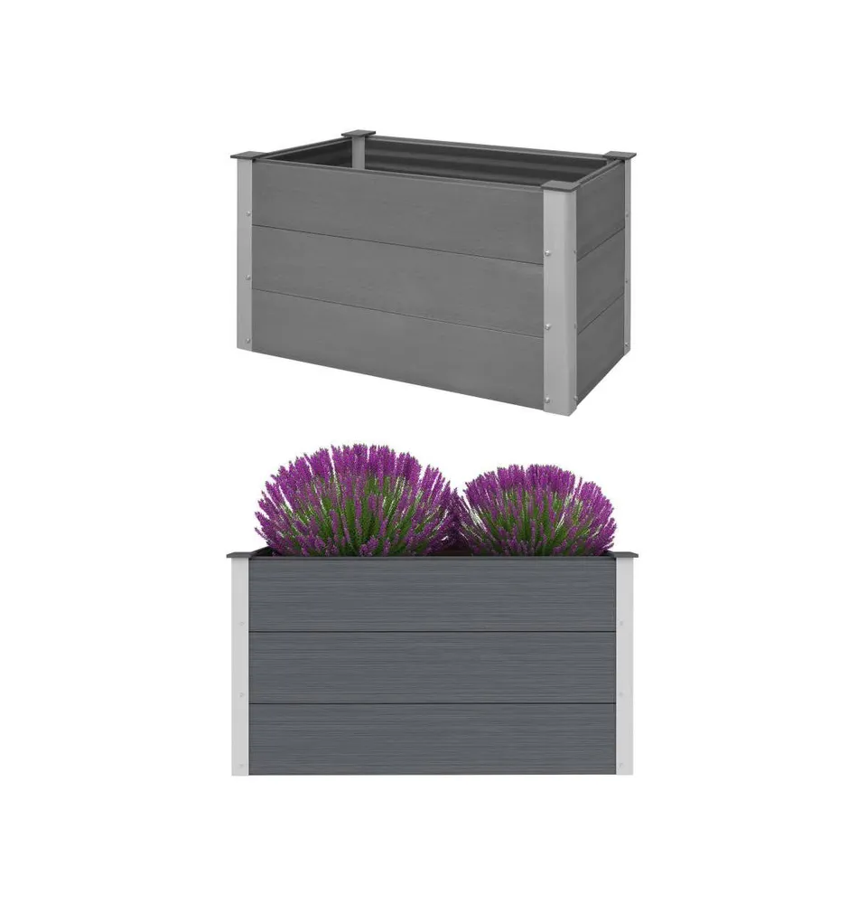 vidaXL Garden Raised Bed Wpc 39.4"x19.7"x21.3" Gray