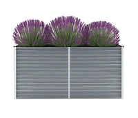 vidaXL Garden Raised Bed Galvanized Steel 63"x15.7"x31.3