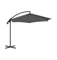 vidaXL Cantilever Umbrella with Steel Pole 118.1" Anthracite