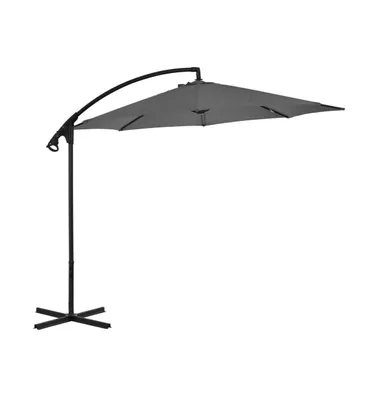 vidaXL Cantilever Umbrella with Steel Pole 118.1" Anthracite