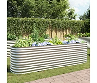 vidaXL Garden Raised Bed 126"x31.5"x31.9" Galvanized Steel Silver