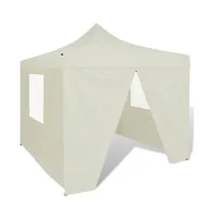 vidaXL Cream Foldable Tent 9.8'x9.8' with 4 Walls