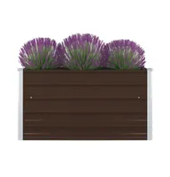 vidaXL Raised Garden Bed 39.4"x39.4"x17.7" Galvanized Steel