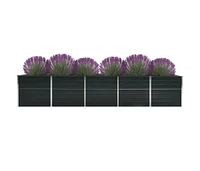 vidaXL Garden Raised Bed Galvanized Steel 157.5"x31.5"x30.3" Anthracite