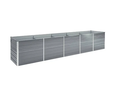 Garden Raised Bed Galvanized Steel 157.5"x31.5"x17.7" Gray