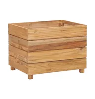 vidaXL Raised Bed 19.7"x15.7"x15" Recycled Teak Wood and Steel