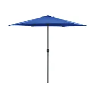 vidaXL Outdoor Parasol with Aluminum Pole 106.3"x96.9" Azure Blue