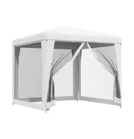 vidaXL Party Tent with 4 Mesh Sidewalls 8.2'x8.2' White