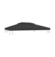 vidaXL 2-Tier Gazebo Top Cover 1 oz/ft² 13.1'x9.8' Black