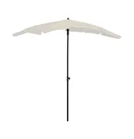 vidaXL Garden Parasol with Pole 78.7"x51.2" Sand