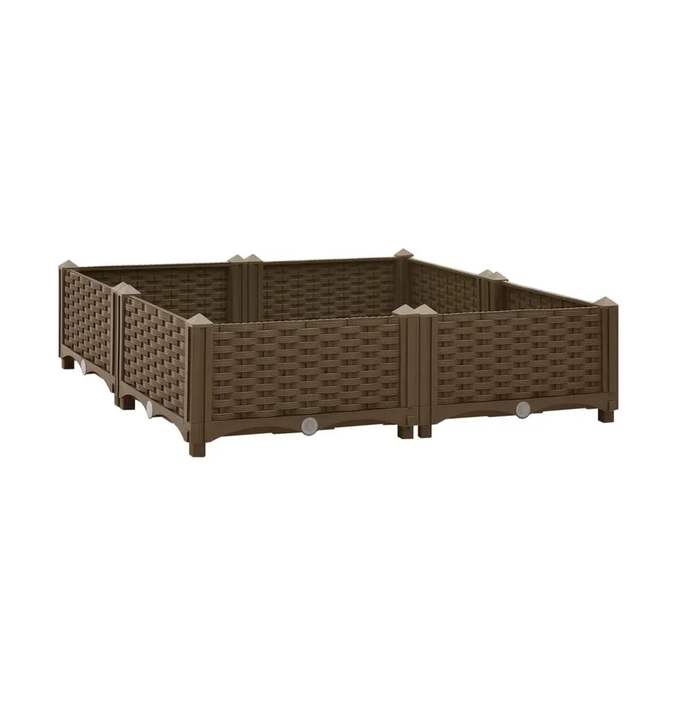 vidaXL Raised Bed 31.5"x31.5"x9.1" Polypropylene