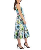 Donna Rico Women's Sweetheart-Neck Belted Midi Dress
