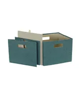 Teal Open Bin Set, Set of 2