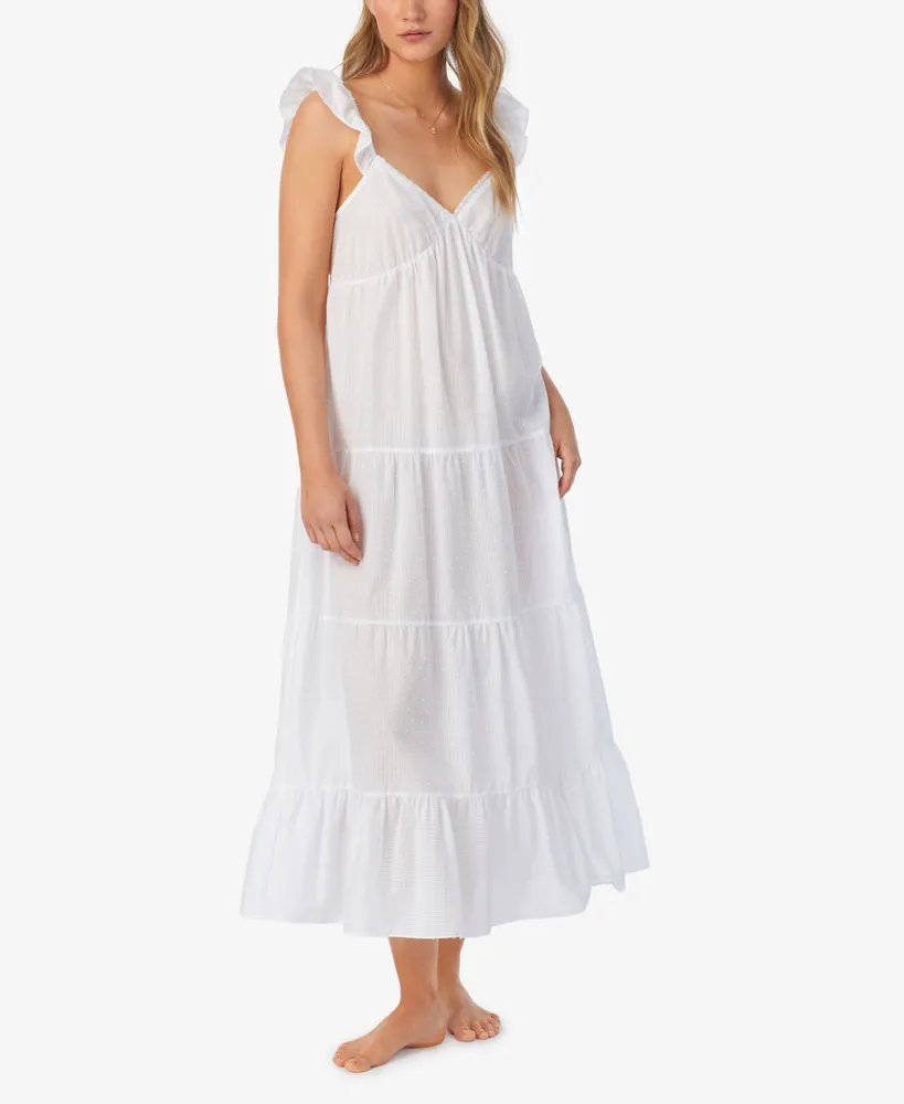 Eileen West Lace-Trimmed Cotton Ballet-Length Nightgown - Macy's